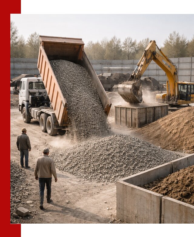 Доставка нерудных материалов с погрузкой и разгрузкой в Калининграде