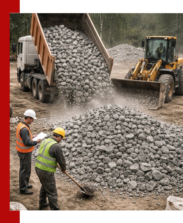 Гранитный щебень фракция 70-150 доставка в Калининграде