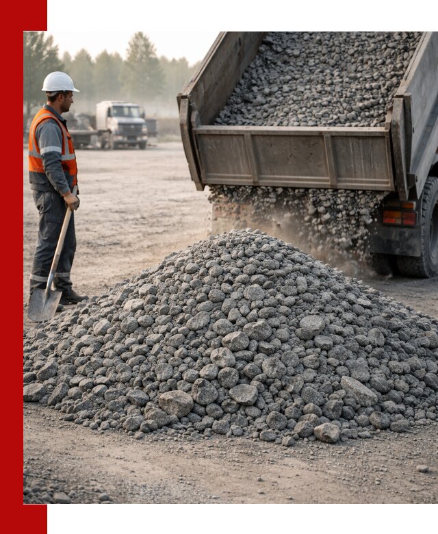 Гранитный щебень фракции 100–201 для строительства в Калининграде