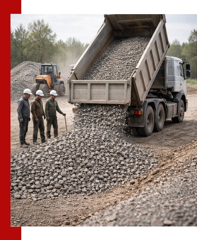 Доставка гравийного щебня фракции 70-120 в Калининграде