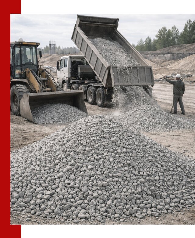 Доставка известнякового щебня фр. 5–20 в Калининграде