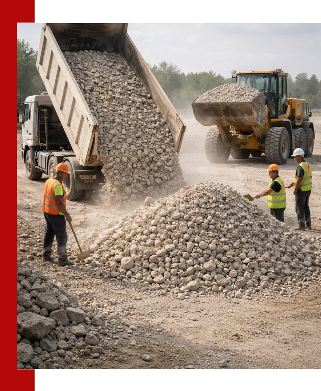 Доставка известнякового щебня фр. 40-70 в Калининграде