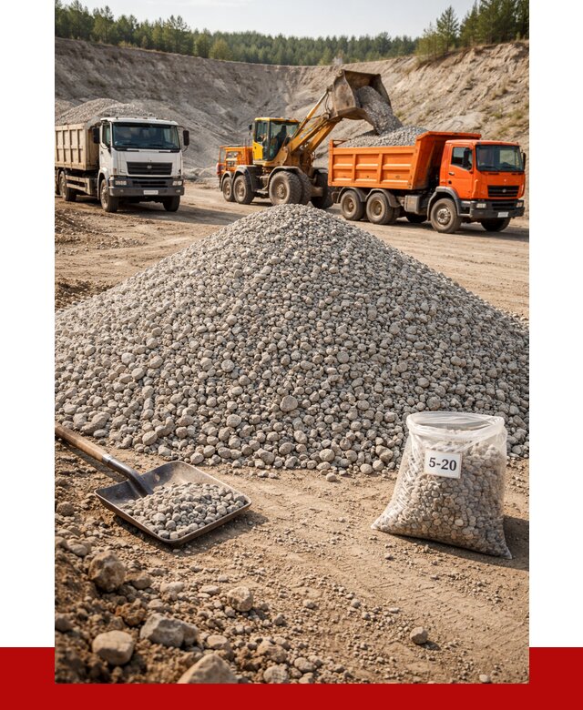 Доломитовый щебень фр. 5-20 в Калининграде от 4250 р. | ПРОНЕРУДКлн