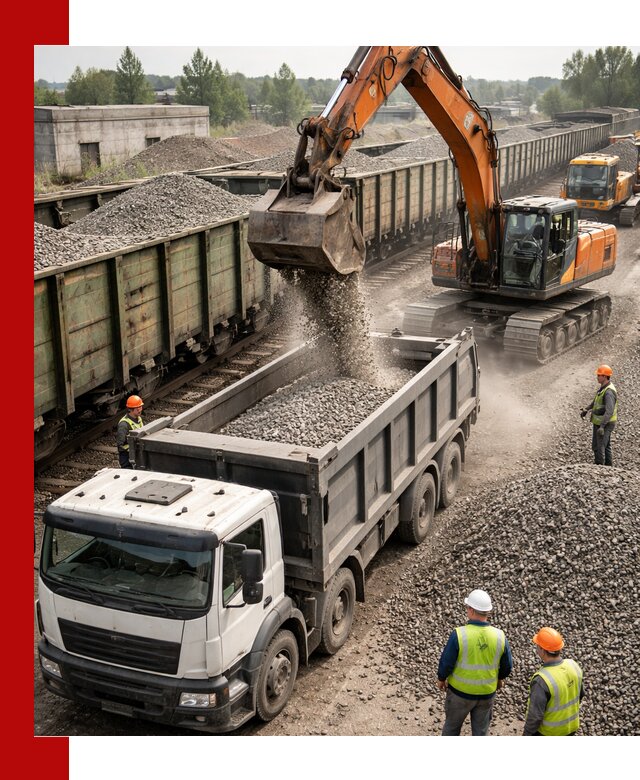 Железнодорожный щебень фракция 25–60 для поставок в Калининграде