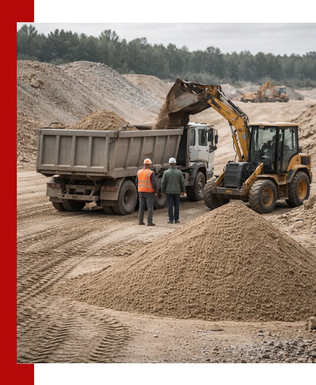 Карьерный среднезернистый песок с доставкой в Калининграде