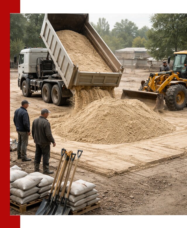 Доставка мытого песка в Калининграде с самосвалами по выгодной цене