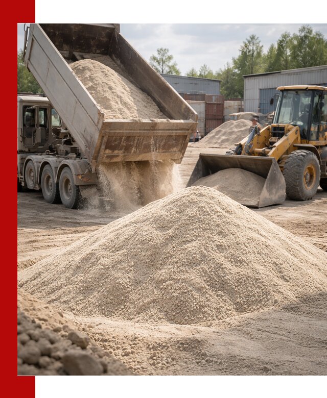 Кварцевый песок с доставкой в Калининграде для строительных работ