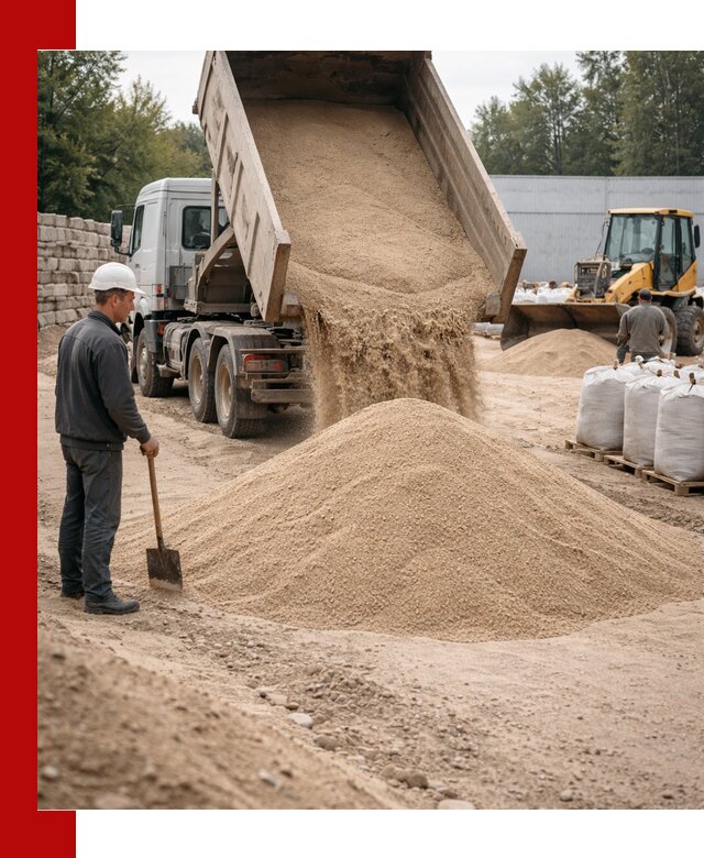 Кварцевый песок фракция 0–3 мм с доставкой в Калининграде