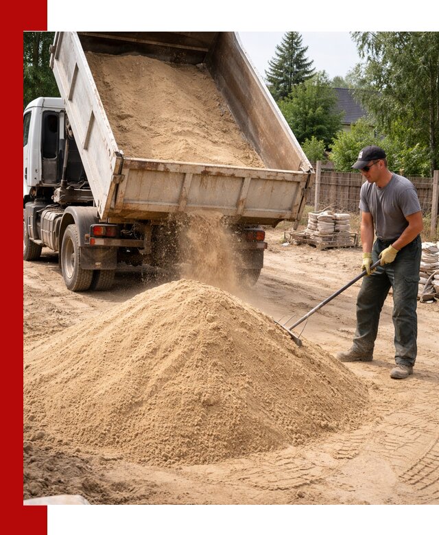 Доставка сухого песка самосвалами в Калининграде