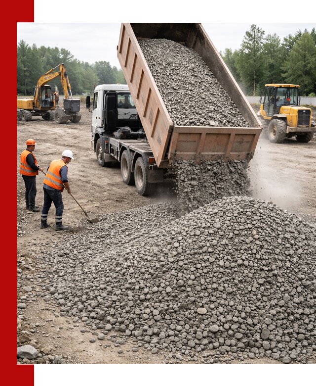 Доставка гравия фракции 40-70 в Калининграде оптом и в розницу