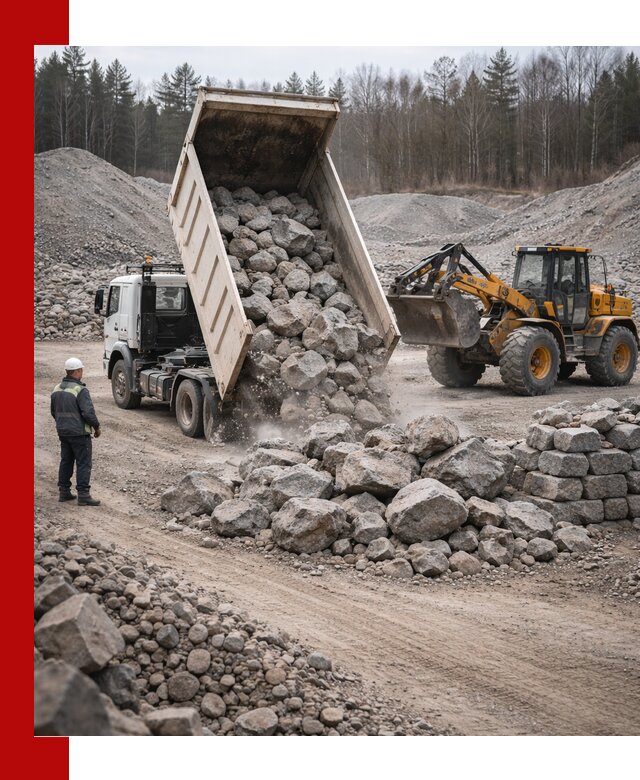 Доставка и продажа бутового гранитного камня в Калининграде