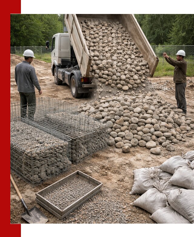 Камень для габионов фракция 70–151 в Калининграде