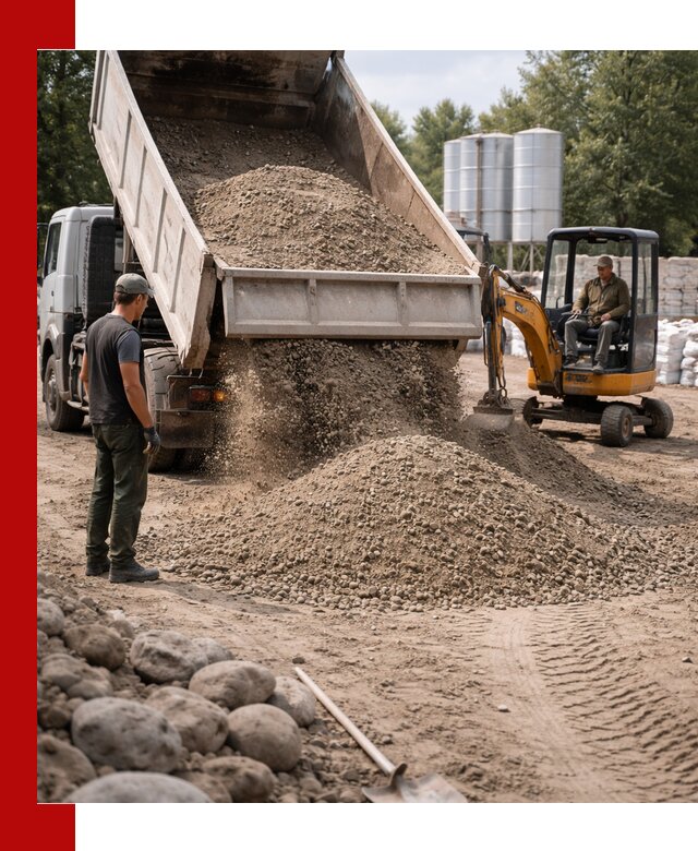 Доставка ПГС С3 в Калининграде самосвалами и миксерами