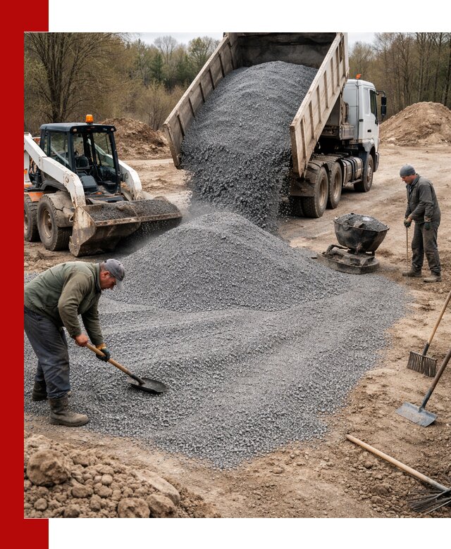 Отсев для подсыпки в Калининграде — доставка и подсыпка на участок