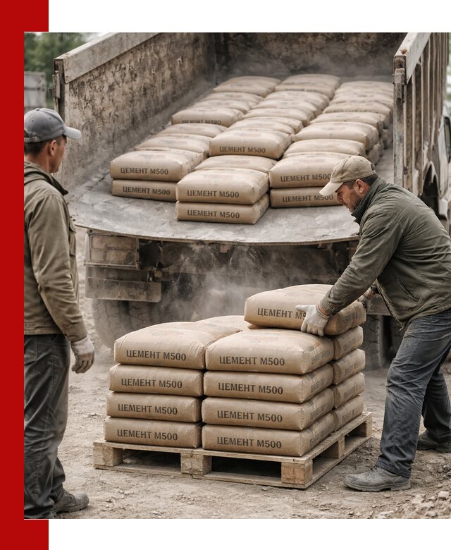 Цемент М500 с доставкой самосвалом в Калининграде