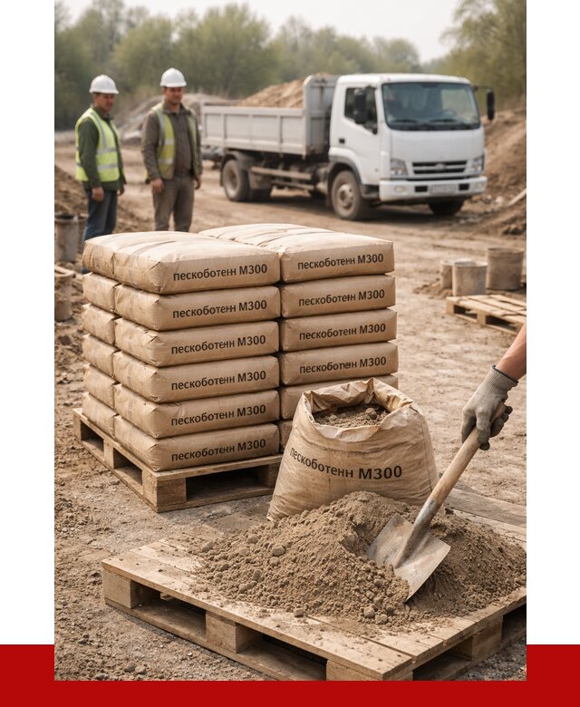 Пескобетон М300 в Калининграде с доставкой от 4705 р. за куб | ПРОНЕРУДКлн