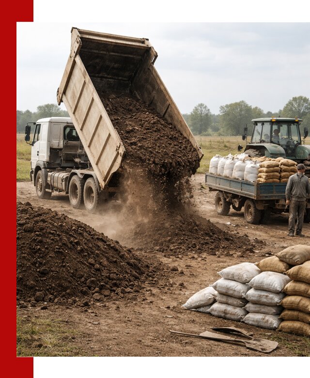Доставка грунта и удобрений оптом в Калининграде для сельхоз и строительства