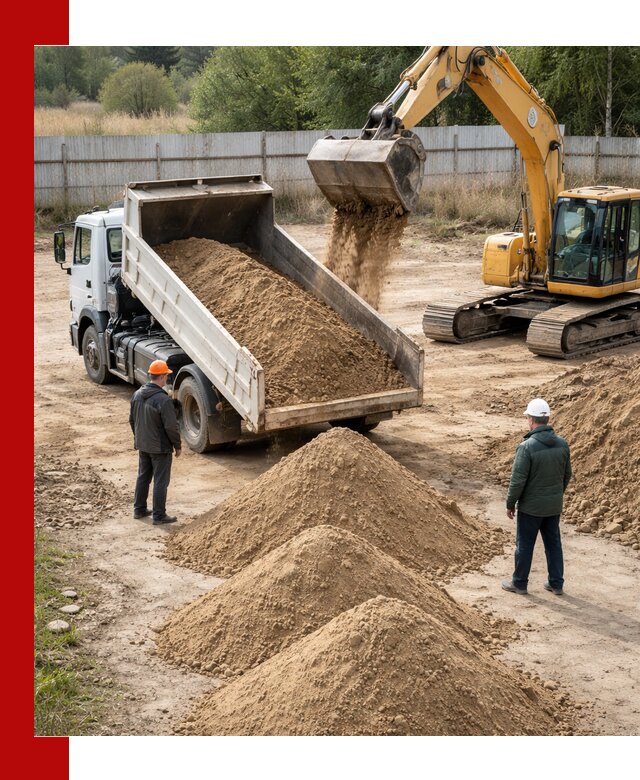 Доставка супеси вагонными и автопартиями в Калининграде