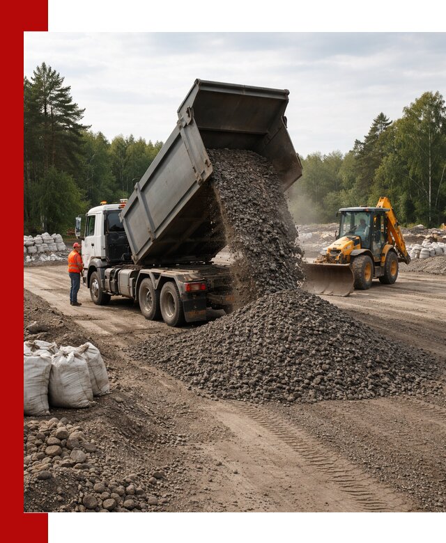 Доставка дробленого асфальта в Калининграде для дорожных работ