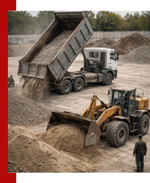 Перевозка сыпучих грузов самосвалами и бортовыми в Калининграде