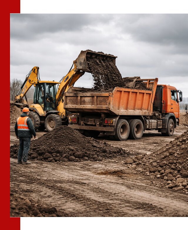 Вывоз грунта и строительного мусора в Калининграде грузовыми самосвалами