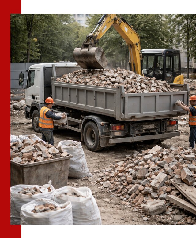 Вывоз строительного мусора в Калининграде с самосвалами и контейнерами