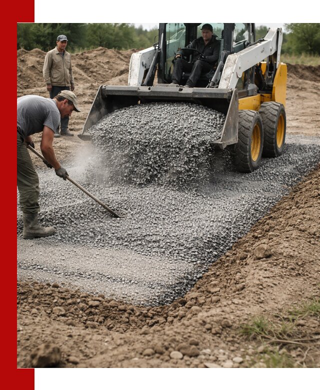 Устройство щебеночной подушки в Калининграде для дорог и фундаментов